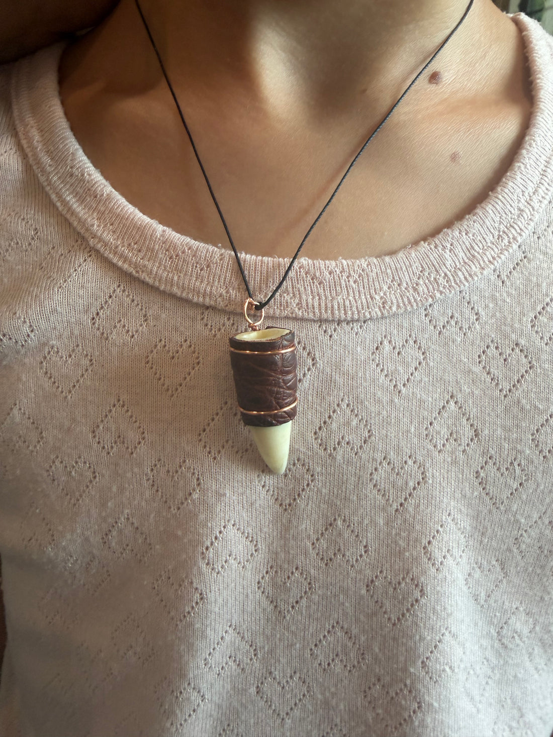 Real alligator tooth necklace